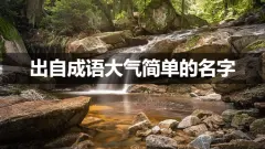 有气质的男孩名字，出自成语大气简单的名字