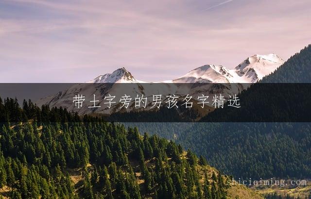 带土字旁的男孩名字精选