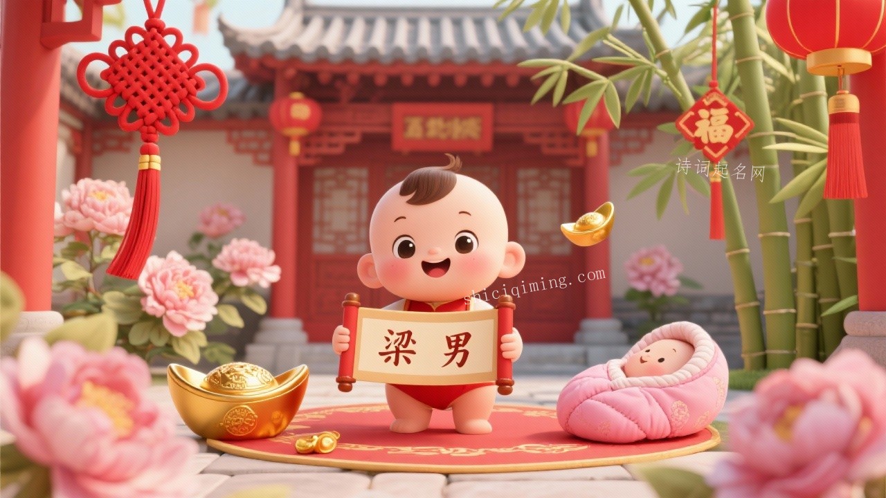 梁姓男宝宝单字名字，响亮好记又寓意非凡